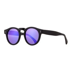 Black illestevas with purple and blue lenses